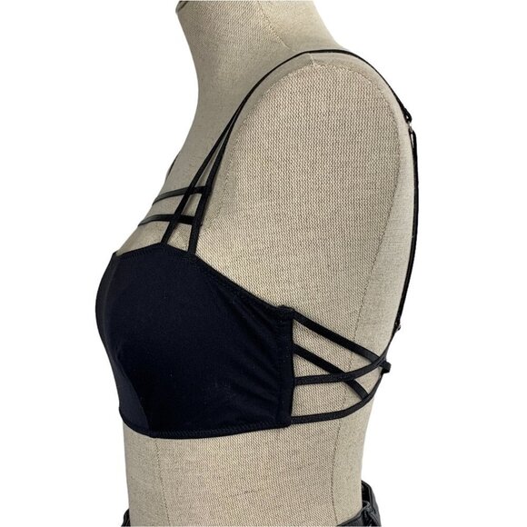 Strappy Black Bralette - Size 26"/28" Small - Picture 3 of 4